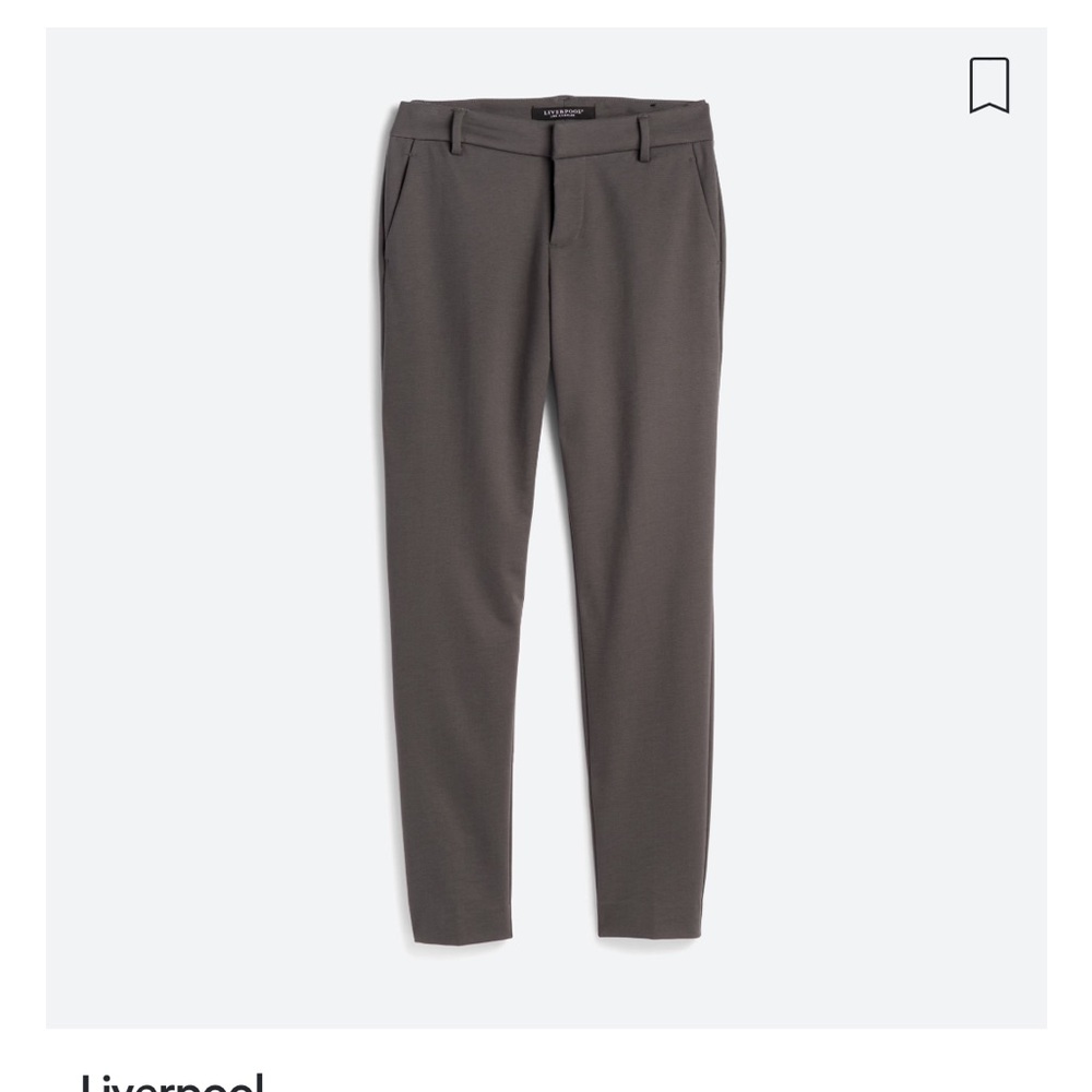 Liverpool Petite 4/27 Kelsey Straight Trouser grey, NEW